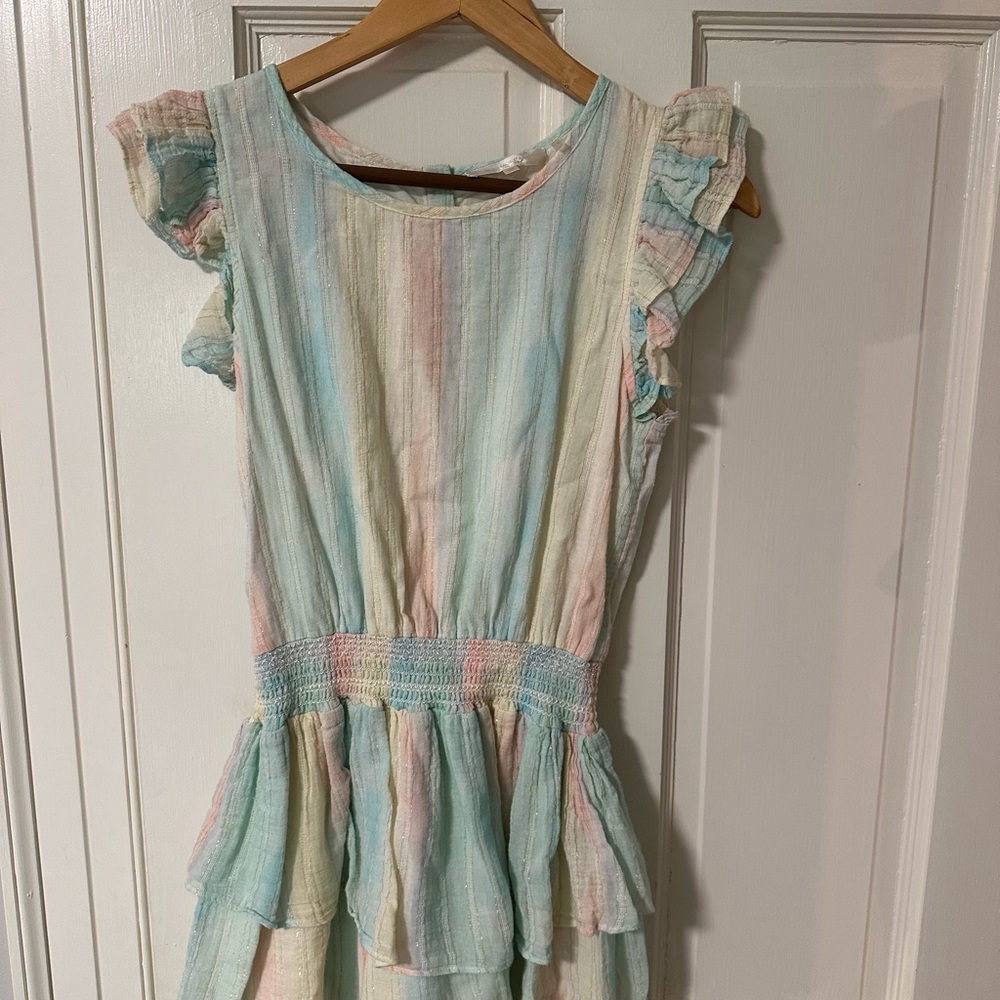 Pastel Striped Ruffle Dress